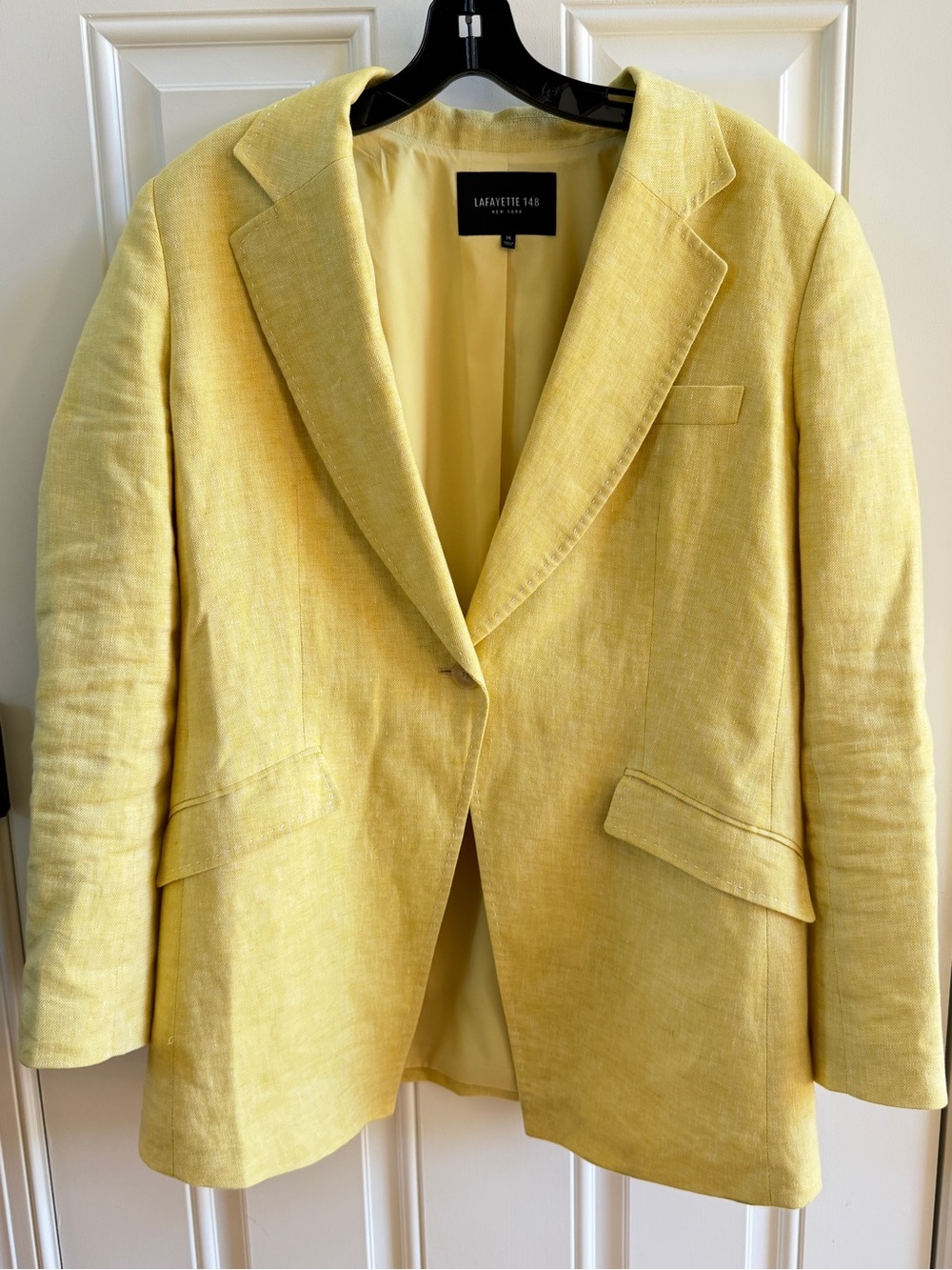 Lafayette 148 New York Bright Yellow Linen Blazer
